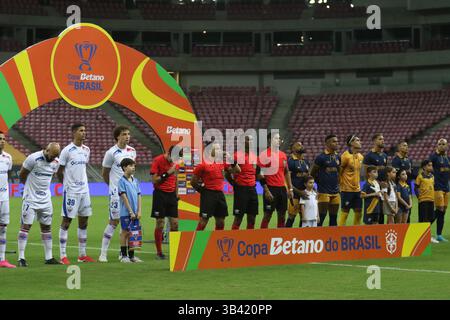 Recife, Brasilien. April 2025. PE - RECIFE - 04/29/2025 - BRASILIEN CUP 2025, RETRO x FORTALEZA - FORTALEZA Spieler während des Spiels zwischen Retro und Fortaleza in der Arena de Pernambuco, gültig für den Brasilien Cup 2025. Foto: Marlon Costa/AGIF (Foto: Marlon Costa/AGIF/SIPA USA) Credit: SIPA USA/Alamy Live News Stockfoto