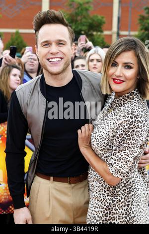 8. Juli 2015 – Manchester, UK – Olly Murs und Caroline Flack kommen am 8. Juli 2015 bei den Vorspielen für den X Factor 2015 in der Event City in Manchester, England (Credit Image: © Famous/Ace Pictures/ZUMA Wire) Stockfoto