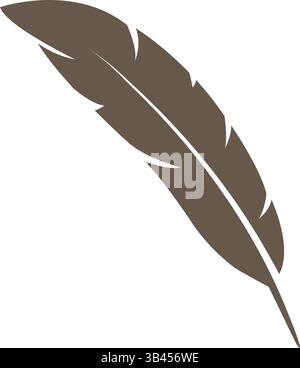 Federvektor-Symbol, Federfeder-Symbol im trendigen flachen Stil Stock Vektor