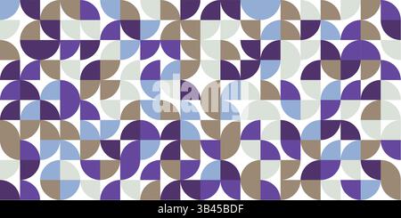Geometrisches Muster in Erdtönen in violetten, braunen und grauen Tönen mit modernen Kurven Stock Vektor