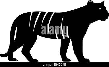 Vektor-Grafik-Illustration eines schwarzen Tigers mit weißen Streifen Kunst Stock Vektor