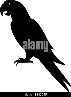 Silhouette einer Papageienvektor-Illustrationsgrafik Stock Vektor