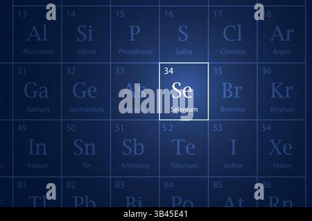 Selen hervorgehobenes Element im Periodensystem mit leuchtendem Effekt Stock Vektor