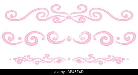 Luxuriöse handgezeichnete Vintage-Ornament-Trennwände und kalligraphische Borten für elegante Einladungsdekoration, Zertifikat-Design oder Grußkarten-Layout Stock Vektor