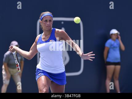13. Juli 2015 – Toronto, Ontario, Kanada – 13. Juli 2015: Monica Puig aus Puerto Rico tritt im kanadischen Tennis Centre bei den Pan am Games in Toronto 2015 in Toronto an. Monica gewann mit 2 Sätzen gegen 0 und erreichte damit das Viertelfinale. (Bild: © Steve Kingsman/ZUMA Wire/ZUMAPRESS.com) Stockfoto