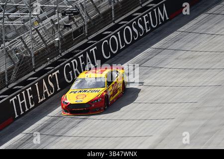 August 2015: JOEY LOGANO (22), Fahrer der NASCAR Sprint Cup Series in Bristol, Tennessee, USA, während des Trainings für das Irwin Tools Night Race. (Bild: © Jasen Vinlove Via ZUMA Wire) Stockfoto