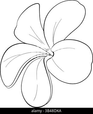 Vektorfahne Blume. Handgezeichnetes Element für Verpackung, Etikett, Logo, Icon-Design. Symbol der Leichtigkeit. Schwarzes Schaltkreismodell. Stock Vektor