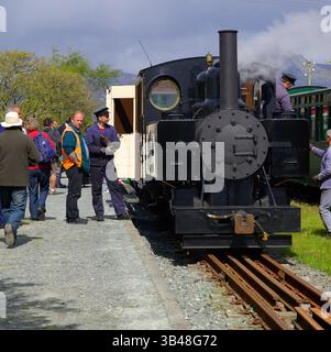 Baldwin, 490, Lokomotive, Welsh Highland Heritage Railway, Pen Y Mount. Stockfoto