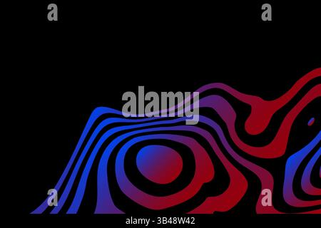 Abstrakter Hintergrund mit bunten Wellen. Psychedelischer Stil. Stockfoto