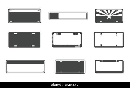 Kfz-Nummernschild svg, Kfz-Nummernschild Silhouette, Kfz-Nummernschild-Vektor, Kfz-Nummernschild Clipart, Vintage-Kfz-Nummernschild svg. Stock Vektor