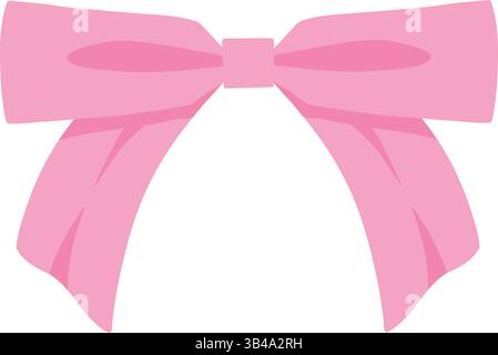 Einfache, handgezeichnete pinke Schleife. Bowknot zur Dekoration, große kleine Bowtie. Großes handgezeichnetes Retro-Band-Illustrationssymbol. Verschiedene Zeichentrickschleifen Stock Vektor
