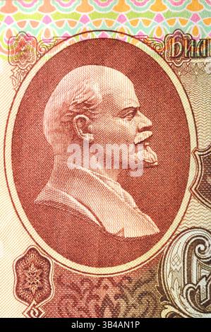 Juni 2012 - historische Banknote, Porträt Wladimir Iljitsch Uljanow, Lenin in der Sowjetunion (UdSSR) 100 Rubel (Bild: © Andrey Nekrasov/ZUMA Wire/ZUMAPRESS.com) Stockfoto