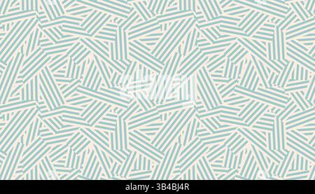 Abstraktes Muster mit zufälligen Streifen. Gestreifte geometrische Unendlichkeit Hintergrund- oder Geschenkpapier, Textil, Stoff. Stock Vektor