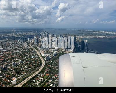Die Hochhäuser von Brickell, dem Finanzzentrum von Miami an der Biscayne Bay. Miami, Florida. Stockfoto