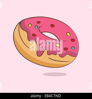 Vektor Hand gezeichnet Doodle Skizze farbigen Donut Stock Vektor