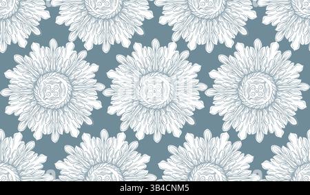 Nahtloses Vektor-Blumenmuster mit barockem Blumenschmuck Stock Vektor