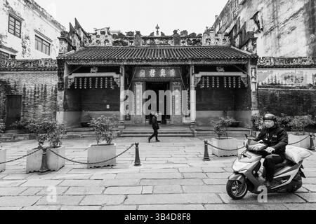 Hong Chan Kuan chinesischer Tempel, Außenansicht in Macau Stockfoto