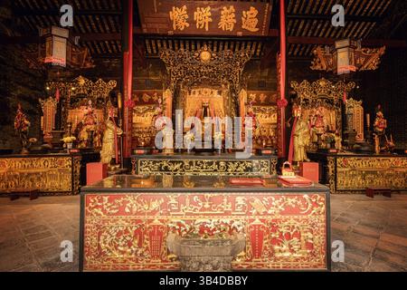 chinesischer Tempel Hong Chan Kuan von innen in Macau Stockfoto