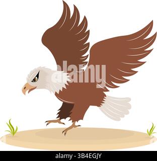 Süßer Zoo. Vektortiere. Weißkopfseeadler. Vektorsammlung von Tieren. Isoliert auf weißem Hintergrund. Stock Vektor