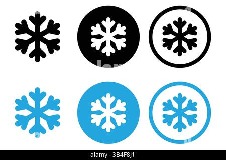 Schneeflocken-Symbol setzt Vektorillustration auf weißem Hintergrund Stock Vektor
