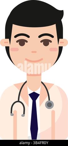 Männlicher Doktor Cartoon. Vektorabbildung Stock Vektor