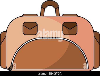 Reisetasche aus farbigem Leder. Vektorabbildung Stock Vektor