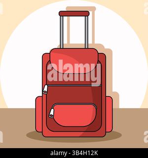 Reisetasche aus farbigem Leder. Vektorabbildung Stock Vektor
