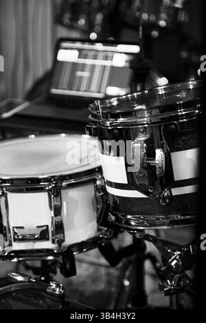 Schlagzeug-Aufnahmesitzung – Osasco Music Studio Stockfoto