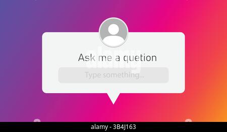 Interaktiv interaktiv Fragen Sie mir eine Frage - Prompt für effektive Interaktion und emotionale Bindung in sozialen Medien Stock Vektor