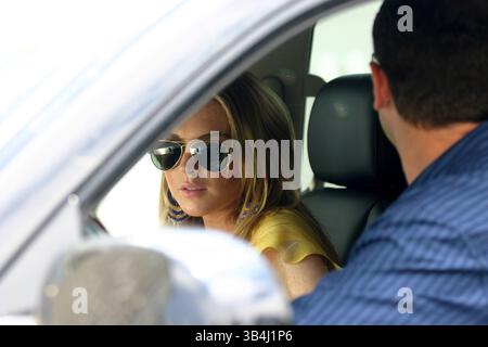 JUNI 2008 - **EXKLUSIV**.K58632AT.LINDSAY LOHAN FILM ''LABOR PAINS''' IN LOS ANGELES CA. 16.06.2008. ANDREW TAYLOR-(Bild: © Globe Photos/ZUMAPRESS.com) Stockfoto