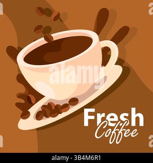 Kaffeebohnen spritzen. Vektorabbildung Stock Vektor