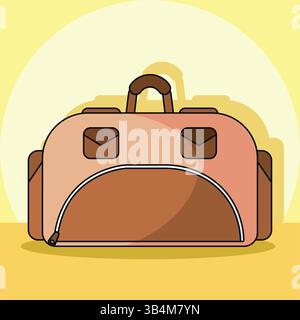 Reisetasche aus farbigem Leder. Vektorabbildung Stock Vektor
