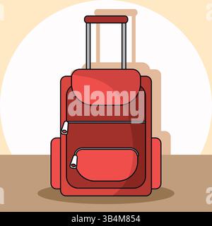 Reisetasche aus farbigem Leder. Vektorabbildung Stock Vektor