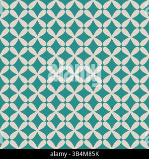 dimond formt ein nahtloses Muster mit geometrischer, einfacher Blüte im Retro-Stil. Abstrakter modifizierter Oberflächenentwurf Vektor-Hintergrund. Stock Vektor