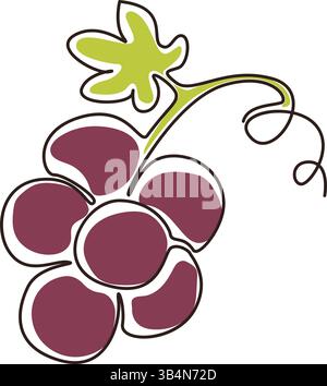 Grapes Bunch Cartoon-Symbol. Vektorabbildung Stock Vektor