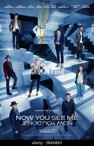 ERSCHEINUNGSDATUM: 14. November 2025 TITEL: Now You See Me: Now You Don't STUDIO: Lionsgate REGIE: Ruben Fleischer PLOT: Eine dritte Ausgabe der „Now You See Me“-Reihe. Darstellung nicht offengelegt. HAUPTROLLE: Posterkunst (Credit Image: © Lionsgate/Entertainment Pictures/ZUMAPRESS.com) NUR REDAKTIONELLE VERWENDUNG! Nicht für kommerzielle ZWECKE! Stockfoto