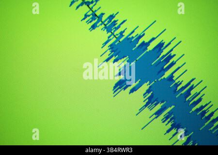 Voiceover Studio Stimme Schauspieler Dialog Aufnahme Audio-Sound Welle auf Computer-Bildschirm Programm. Stockfoto