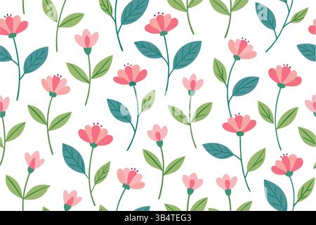 Illustration des nahtlosen Blumenmusters Stockfoto