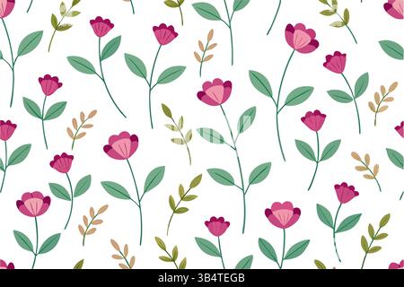 Illustration des nahtlosen Blumenmusters Stockfoto