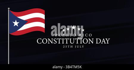 Der Tag der Verfassung von Puerto Rico Ist Ein historisches Jubiläum Stock Vektor