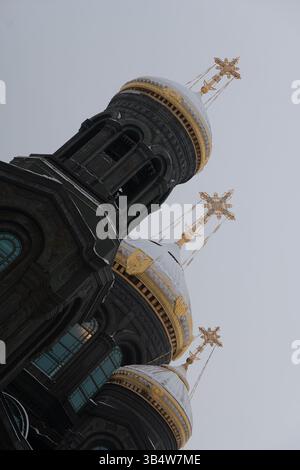 31. Januar 2022, Region Moskau, Russland: Bezirk Odintsovskij. Park Patriot. Der Haupttempel der Streitkräfte der Russischen Föderation. Patriarchale Kathedrale im Namen der Auferstehung Christi. Allgemeiner Blick auf den Tempel. (Bild: © Victor Berezkin/ZUMA Press Wire Service) Stockfoto