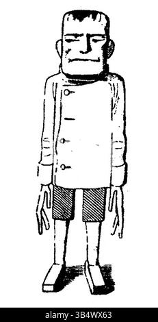 Eine weitere Illustration aus der Ausgabe der Fliegenden Blätter von 1846, die den satirischen und kulturellen Kommentar der damaligen Zeit fortführt. Stockfoto