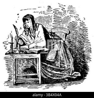 Carl Hermann Schmolzes Illustration aus der Serie „Fliegende Blätter“ aus dem Jahr 1846 zeigt eine satirische Szene, die den populären deutschen Humor und Karikaturstil des 19. Jahrhunderts zeigt. Stockfoto