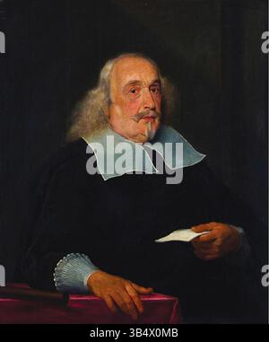 Dieses Porträt von Mario Chigi della Rovere von Giovanni Battista Gaulli, das im 17. Jahrhundert gemalt wurde, zeigt den Adligen Mario Chigi, Bruder von Papst Alessandro VII. Das Öl auf Leinwand spiegelt den barocken künstlerischen Stil wider. Stockfoto