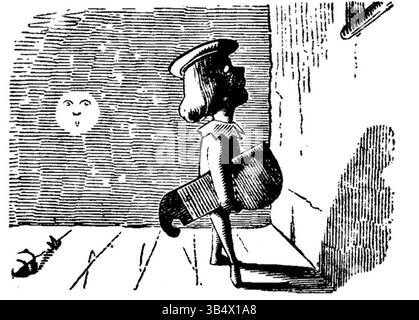 Diese Illustration aus der Ausgabe der Fliegenden Blätter von 1846 zeigt einen satirischen Moment der deutschen Gesellschaft des 19. Jahrhunderts, der für den Humor und die Kritik an sozialen Normen dieser Zeit charakteristisch ist. Stockfoto