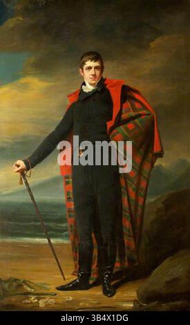 Dieses Porträt von John Crichton-Stuart, 2. Marquess of Bute, gemalt von Henry Raeburn um 1829, ist eine Kopie des Originals, das auf Cardiff Castle untergebracht ist. Er zeigt Raeburns klassischen Porträtstil. Stockfoto