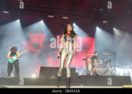 April 2022, Indio, California, USA: RINA SAWAYAMA beim Coachella Valley Music and Arts Festival in Indio, Kalifornien (Foto: © Daniel DeSlover/ZUMA Press Wire) Stockfoto