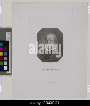 Porträt von Friedrich Gottlieb Klopstock von Christian Gottfried Zschoch, das die Bedeutung des Themas in der deutschen Literatur hervorhebt. Stockfoto