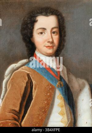 Dieses Porträt eines Anhängers Pierre Goberts aus dem 18. Jahrhundert zeigt Philippe d’Orléans, Herzog von Chartres und später Herzog von Orléans, und zeigt seine edle Abstammung. Stockfoto