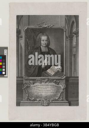 Porträt von Bernhard Walter Marperger, geschaffen von Johann Wilhelm Windter und Christian Benjamin Müller. Dieser Kupferstich ist in der Staats- und Universitätsbibliothek Hamburg untergebracht. Stockfoto